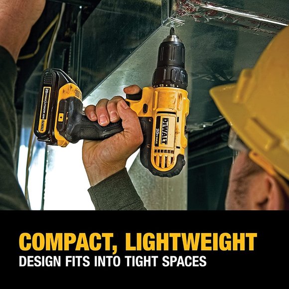 DEWALT 20V Max Cordless Drill/Driver Kit, Compact, 1/2-Inch (DCD771C2), Yellow - Picture 6 of 7